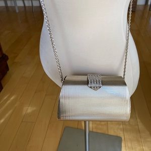 Silver tone metal molded bag